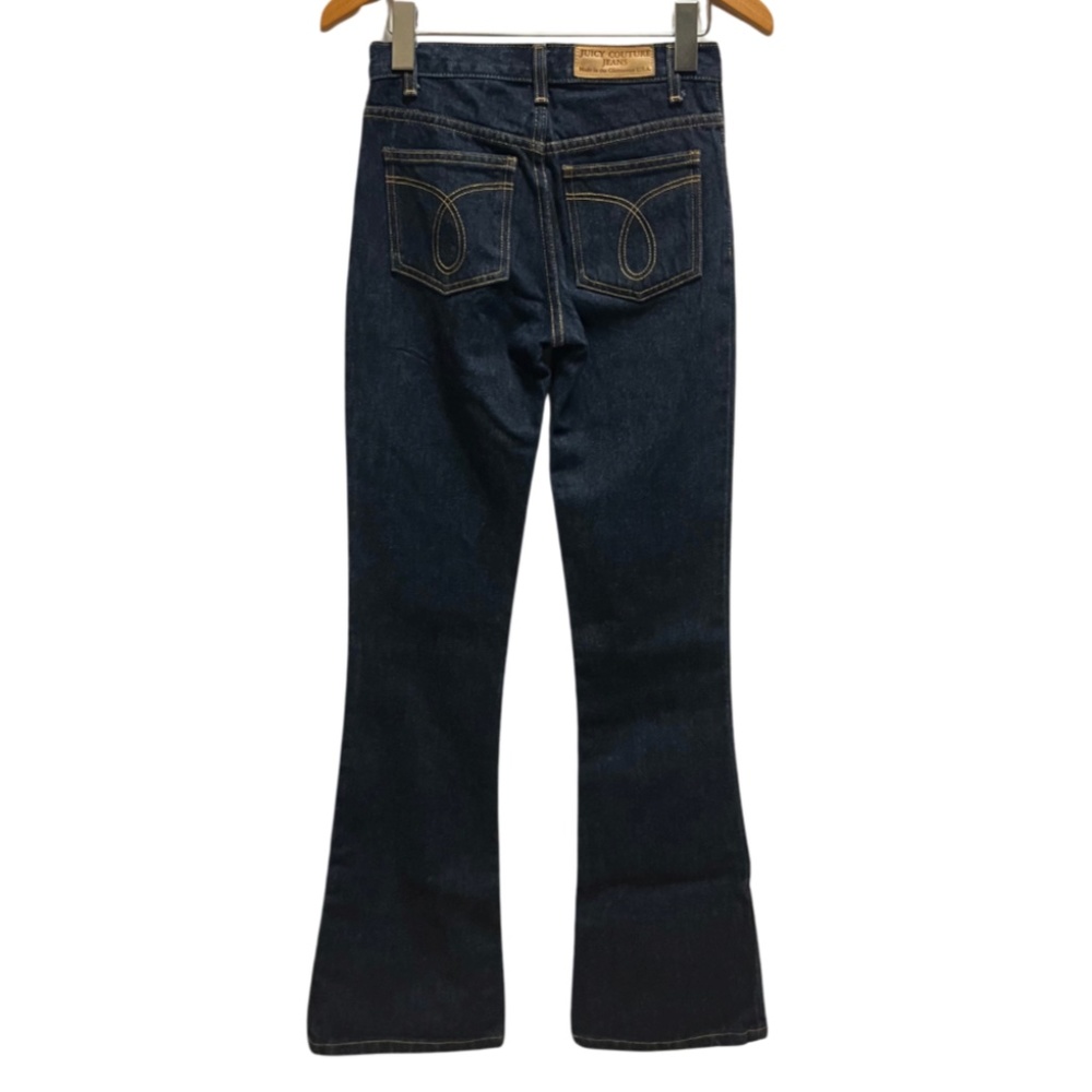 Juicy Couture Women’s Low Rise Dark Denim Boot Cut Jeans Pants - Picture 2 of 9